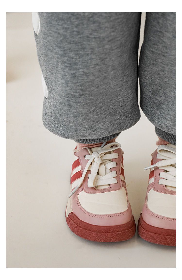 TONGMO - 腰鬆緊運動束口長褲-側邊愛心-桃粉色