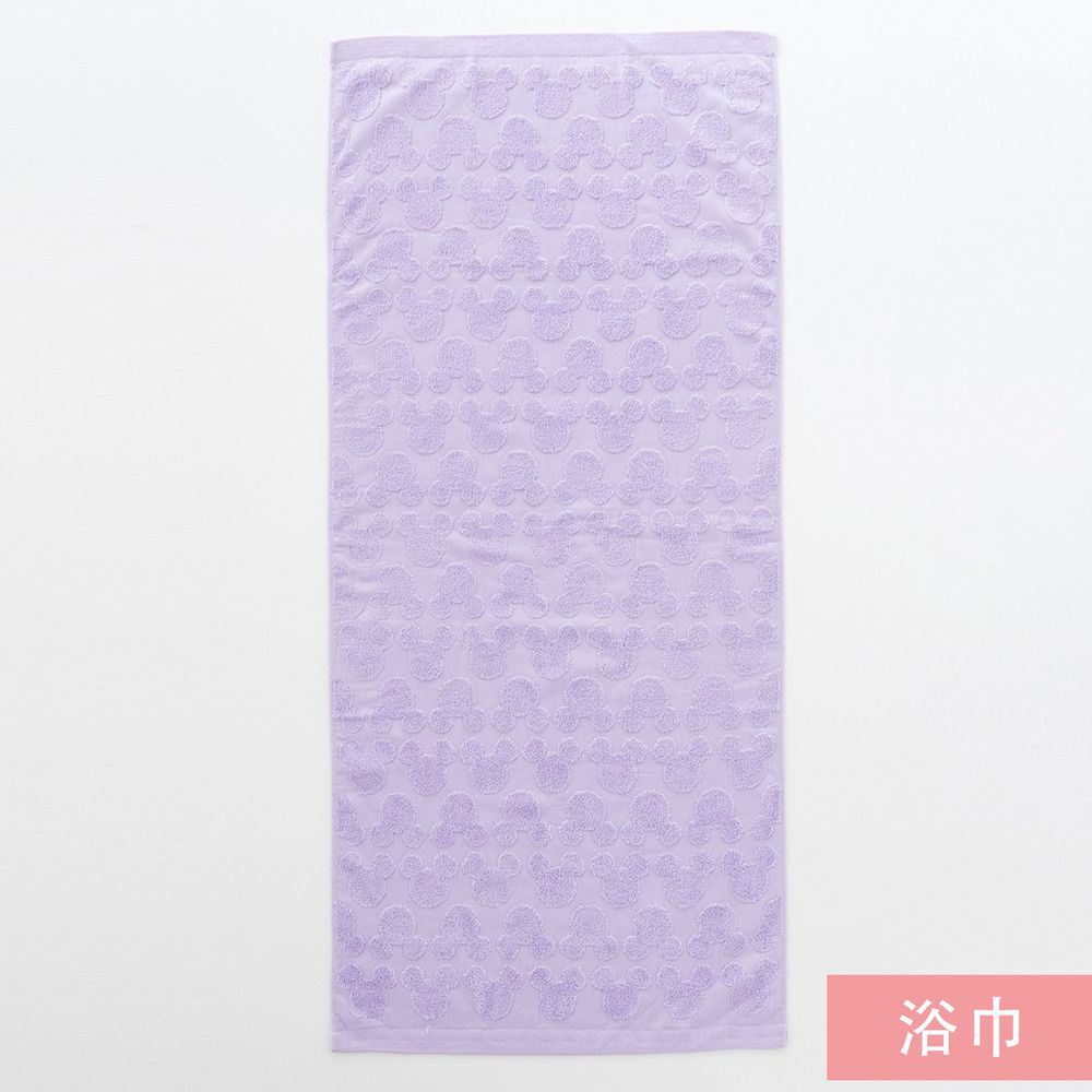 日本千趣會 - 日本製 迪士尼純棉今治浴巾-立體米奇頭-薰衣草 (60x120cm)