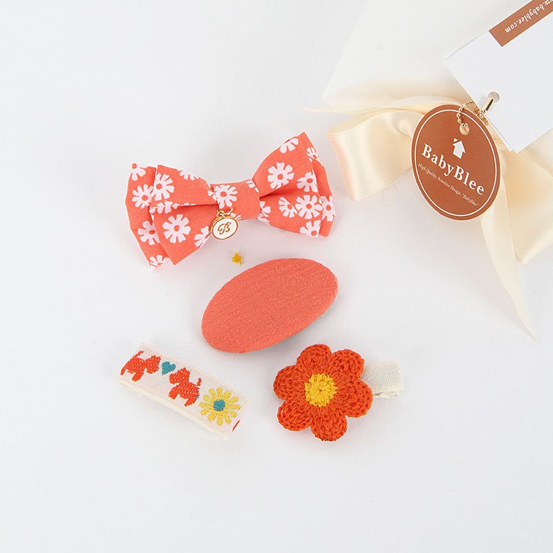 韓國 Babyblee - 雛菊花朵髮夾/髮飾4入組-芥末黃