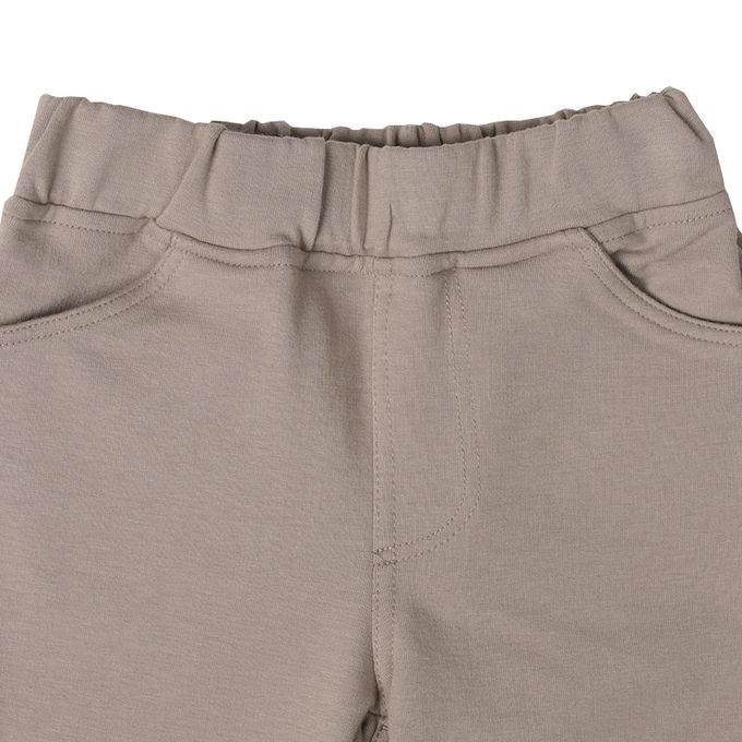 akachan honpo - 10分長經典褲 裏起毛-一般合身款-深灰色