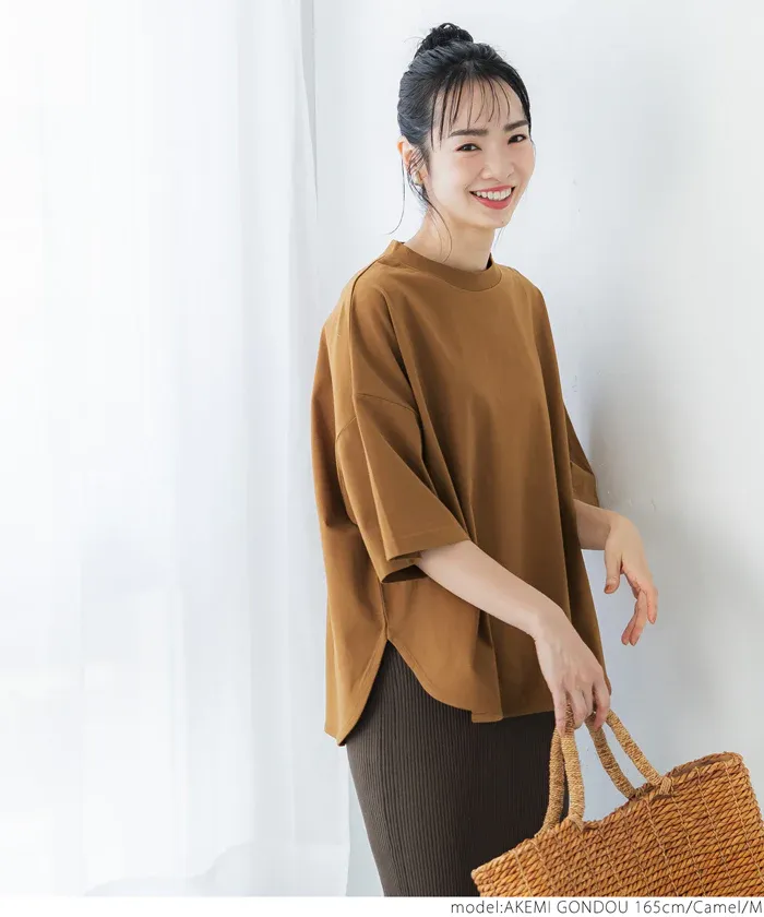 日本 COCA - 100%美國棉 落肩寬袖上衣-米白