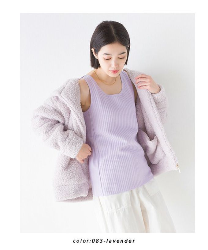 日本 OMNES - 直羅紋圓領無袖背心/內搭-卡其