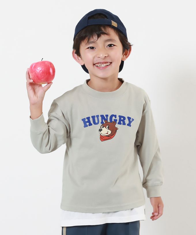 日本 devirock - 100%棉 定番印花長袖上衣-熱狗組合-磚橘