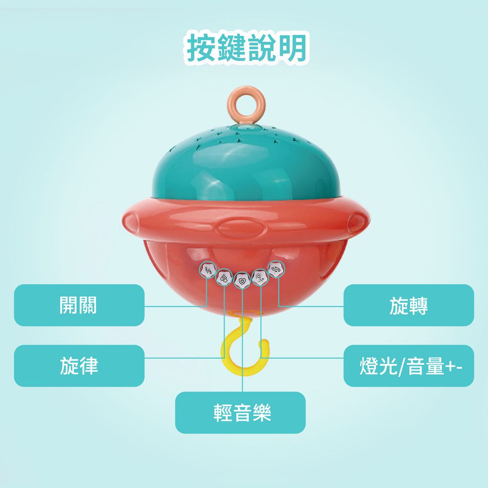 CuteStone - 幼兒動物造型音樂旋轉床鈴玩具(嬰兒床音樂鈴)