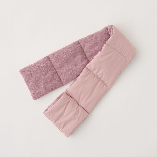 日本 Lycee mine - 馬卡龍色蓬鬆保暖外套(附圍脖)-水藍