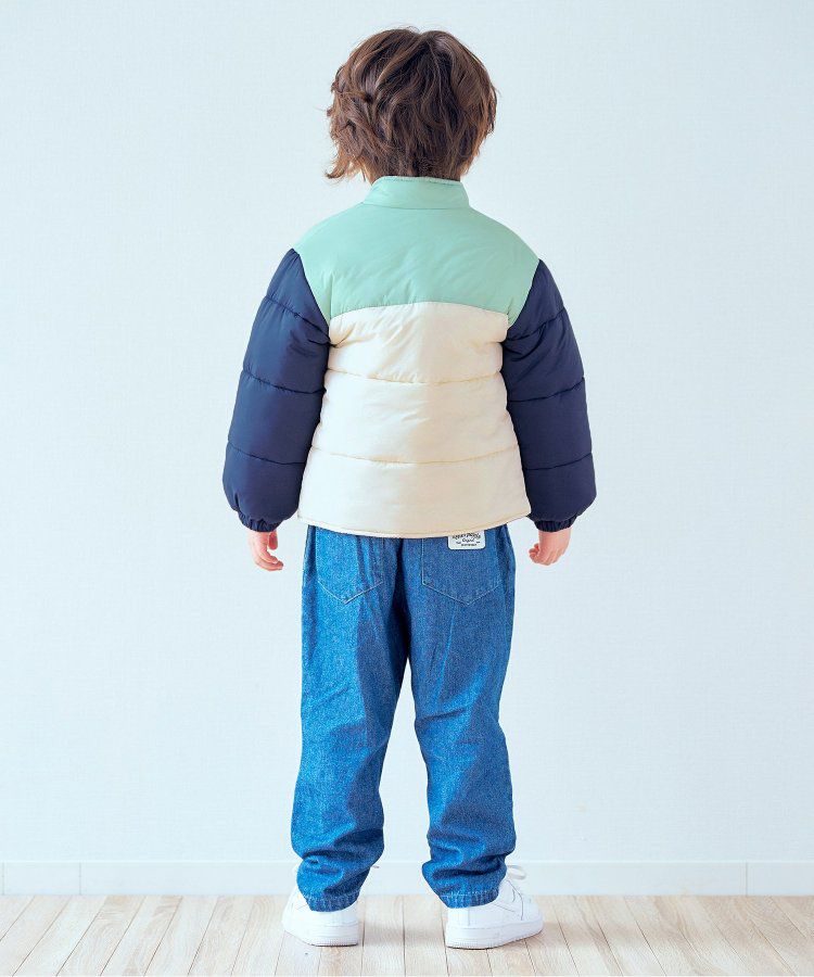 日本 apres les cours - 珍珠光澤正反2WAY鋪棉外套(可機洗)-彩色幾何-橘棕