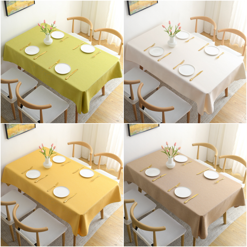 棉麻防水防髒桌布-深咖啡色