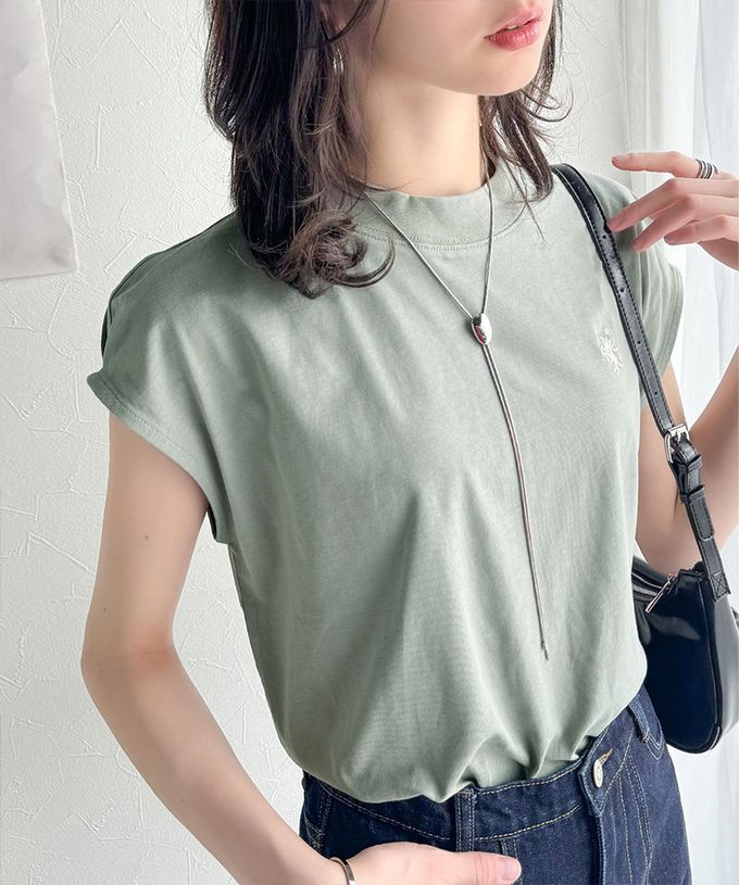 日本 Classical Elf - 刺繡logo魅力法式袖上衣-小立領-淺灰