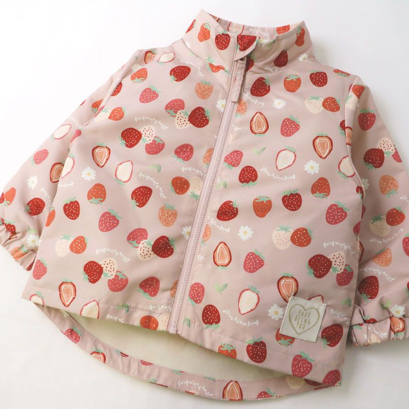 日本 ZOOLAND - 撥水加工 防風刷毛鋪棉外套-熊熊大集合-藍x卡其