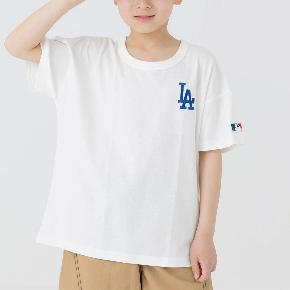 MLB聯名 純棉短袖上衣-洛杉磯道奇-白