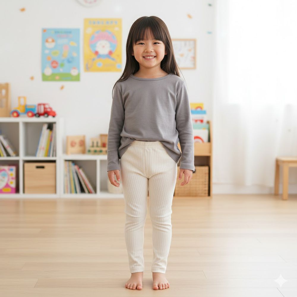 10分軟綿彈性內搭褲--象牙白色