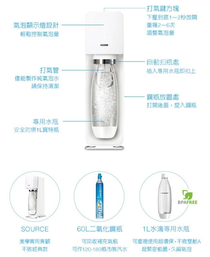 Sodastream - SOURCE 氣泡水機-白