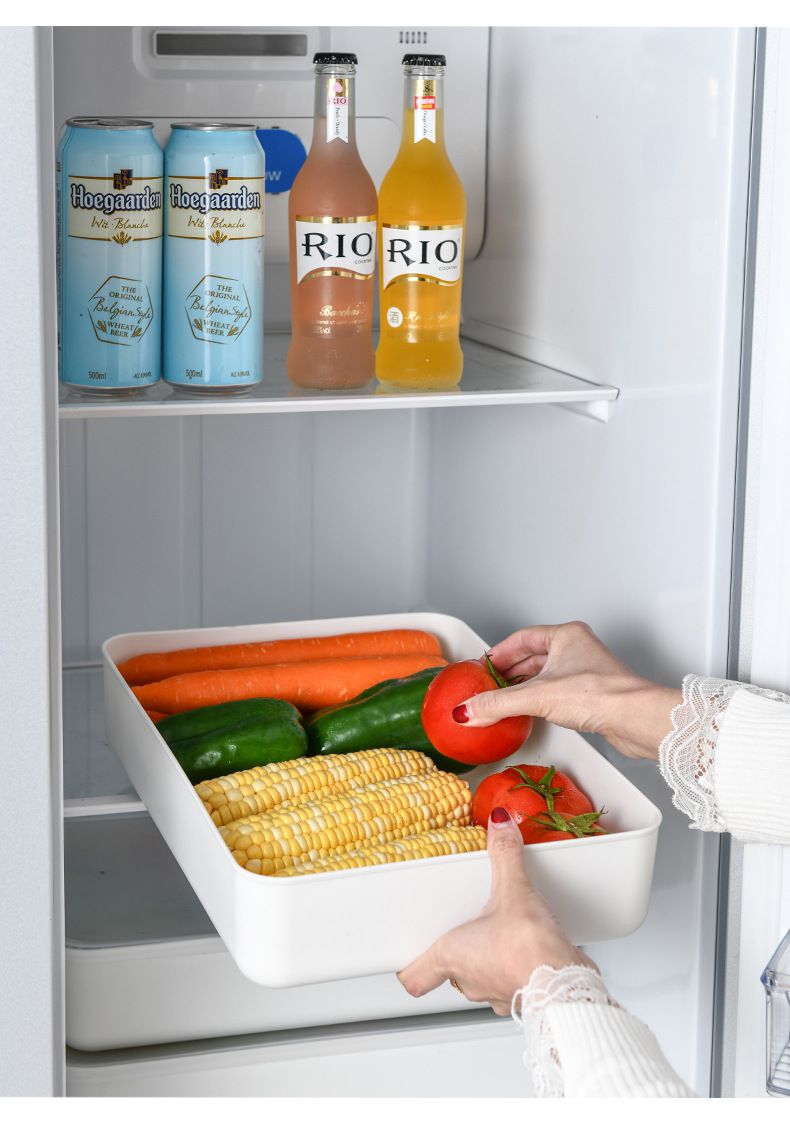 日系簡約白色收納盒-加高款中號（36.5x26x16.5cm）-有把手