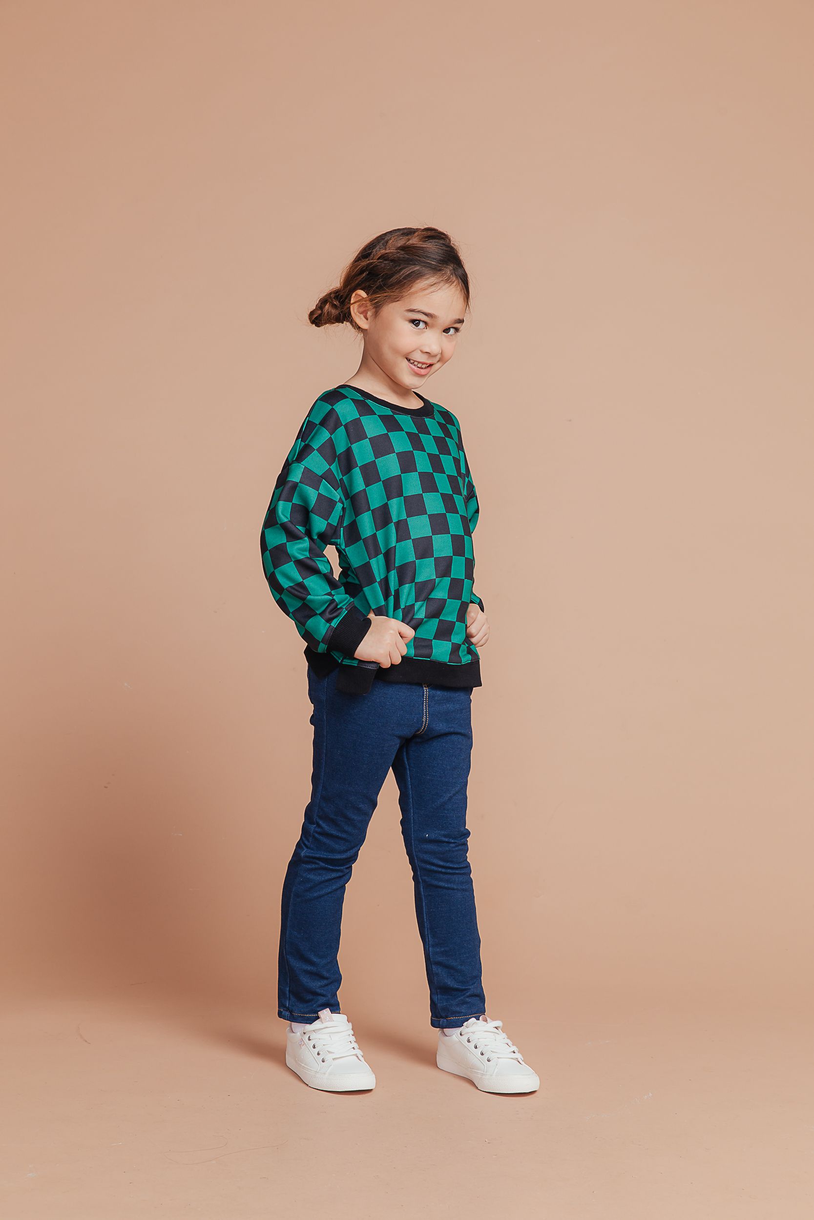 Love, Charlotte - 綠黑格衛衣-綠黑格長袖衛衣