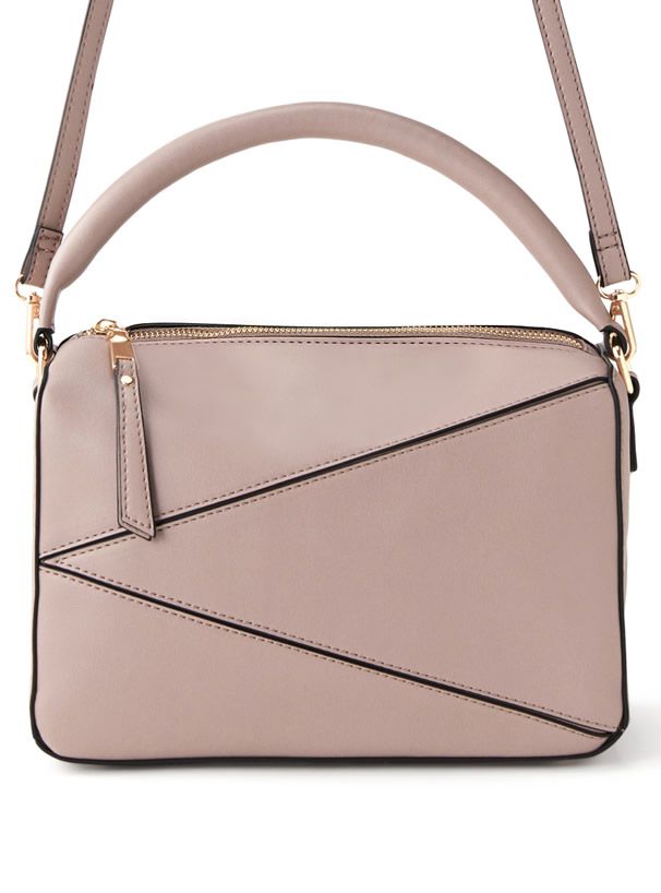 日本 GRL - 2WAY時尚幾何手提/肩背包-櫻花粉 (F)