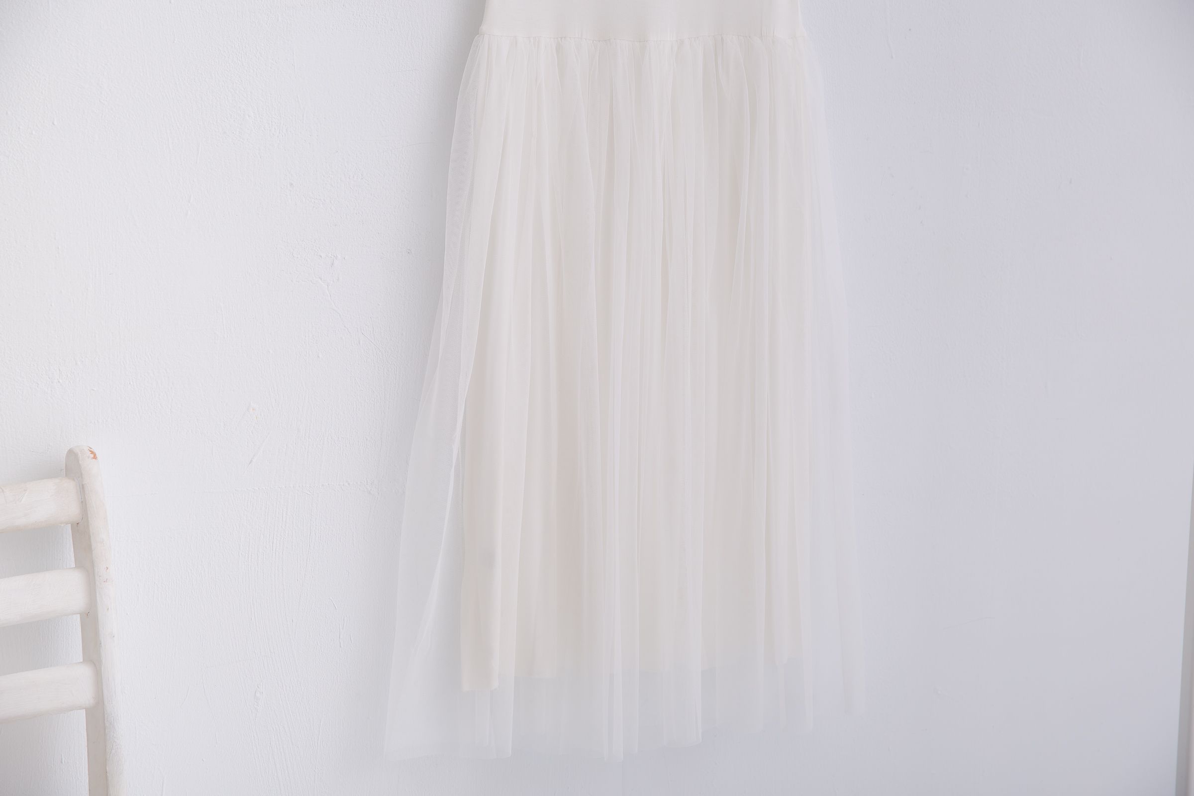 Peachy - 獨家訂製綿柔連身紗裙-細肩帶連身款-夢幻白 (F)