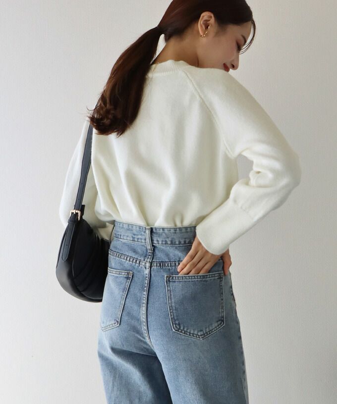 日本 BLUE EAST - 優雅立領針織上衣-草綠