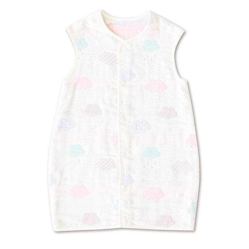 akachan honpo - 開始會扶著東西站立時也能安心使用的6層棉紗防踢被-象牙白色 (80~95cm)