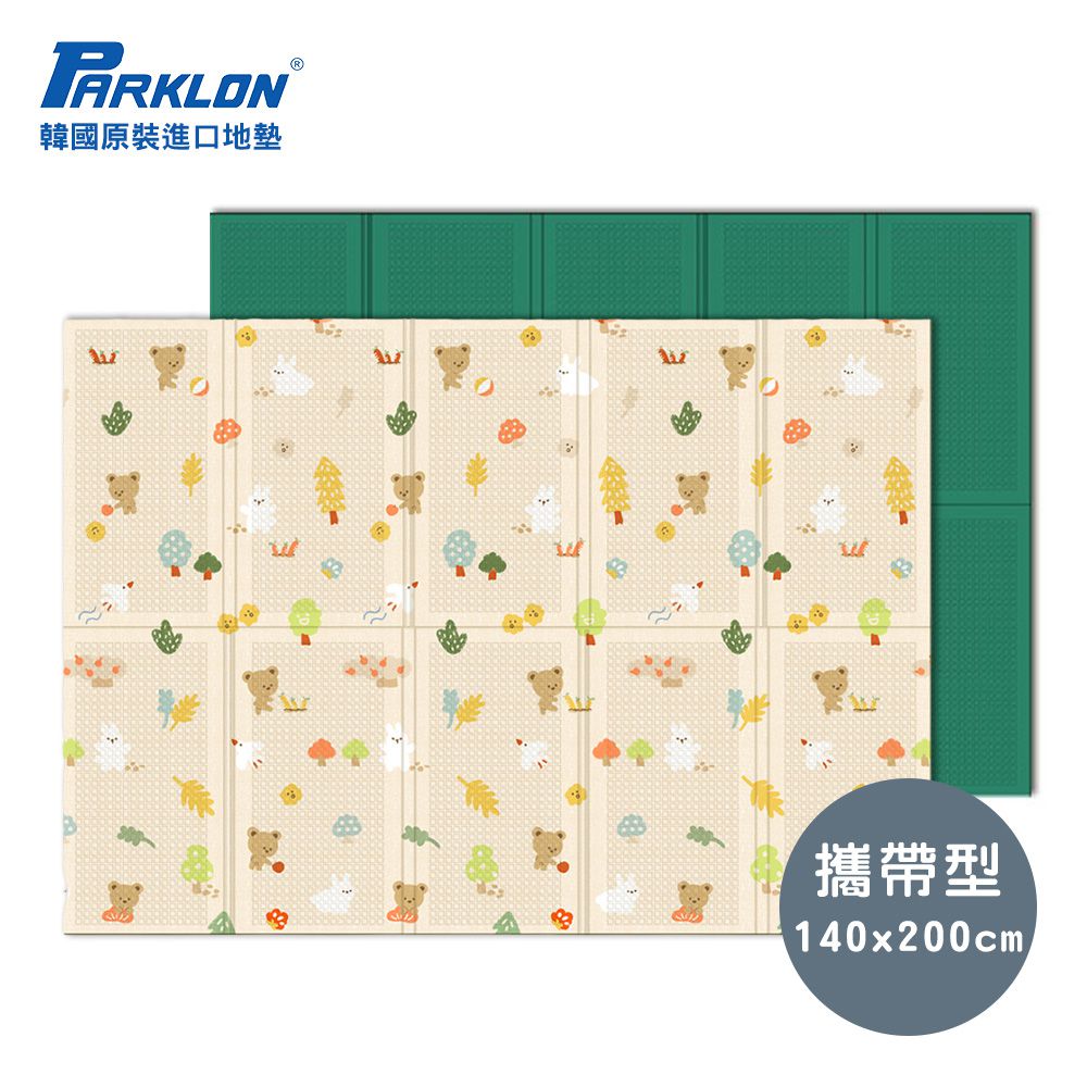 攜帶型單面回紋摺疊墊 - 熊熊野餐趣 (附提袋)