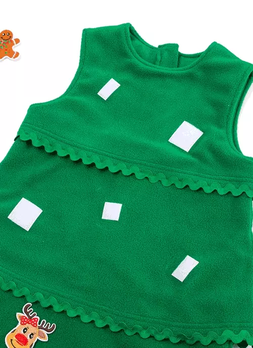 韓國 OZKIZ - (附裝飾品)聖誕樹魔鬼氈洋裝