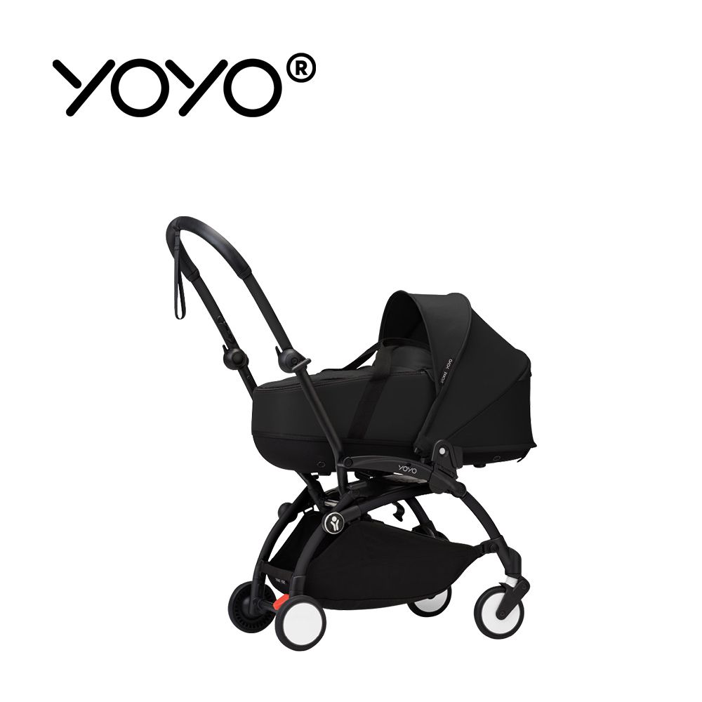 YOYO³ Newborn shell 0+新生兒睡籃推車-(含車架)-黑色車架+黑色睡籃