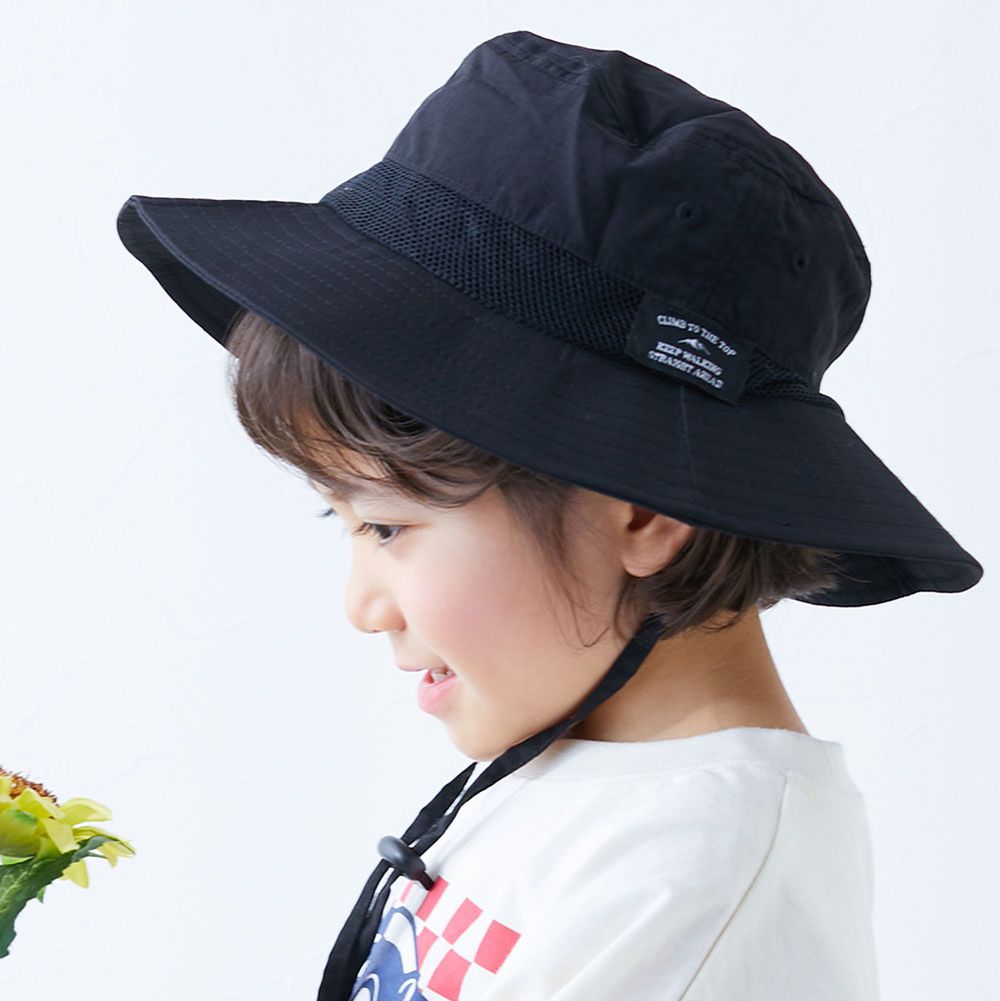 UVcut 防潑水蓋脖遮陽帽(可親子裝)-黑