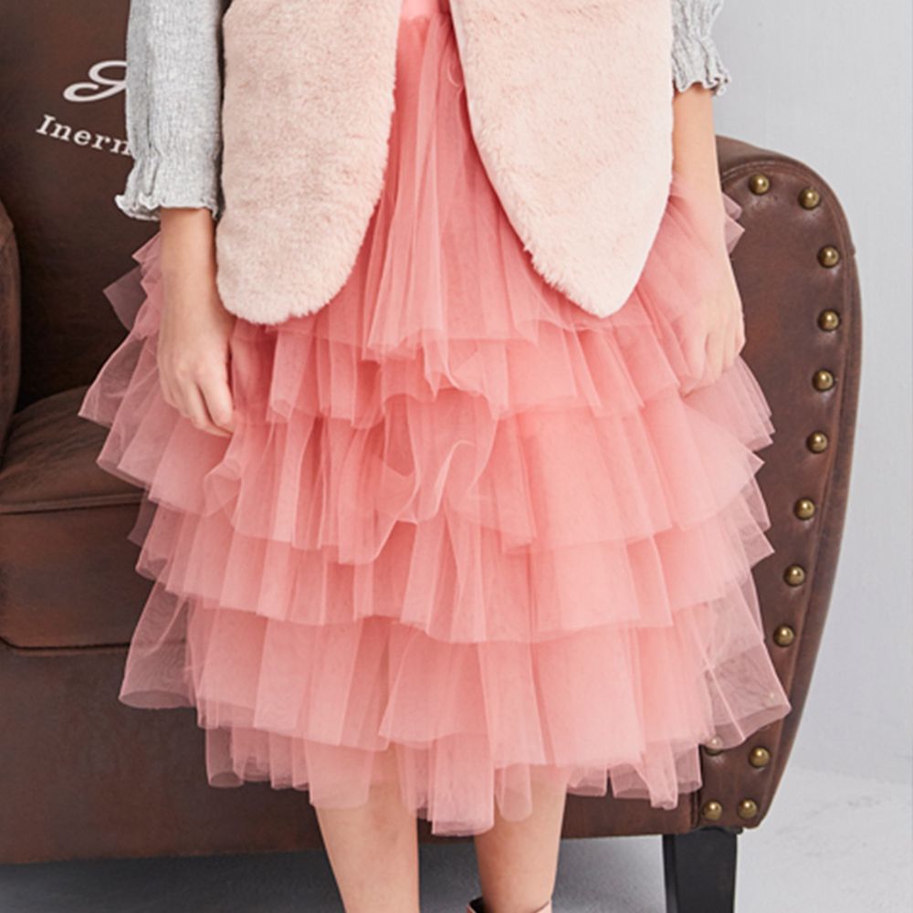 麗嬰房 Little moni - 網紗蛋糕裙-粉紅