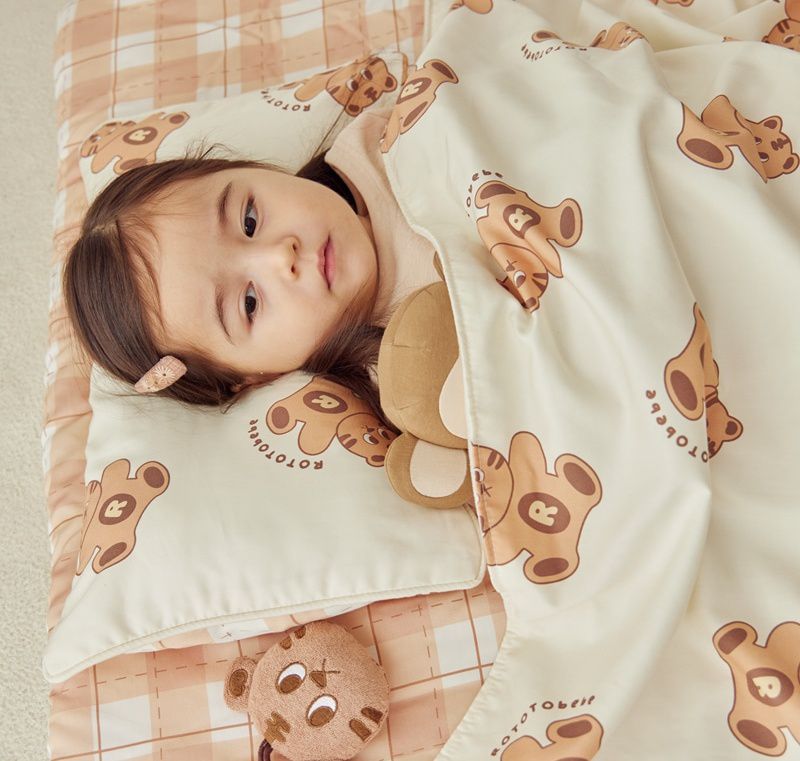 韓國 Rototobebe 4cm厚莫代爾雙面睡袋 老虎娃娃