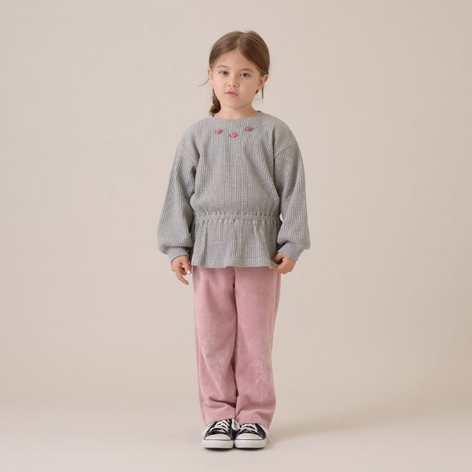 日本 Lycee mine - 柔軟絨面針織素色長褲-薰衣草