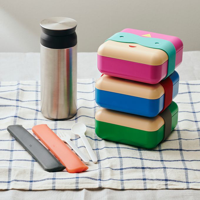 日本 TAK - 食育英雄便當盒-魚魚英雄(藍)