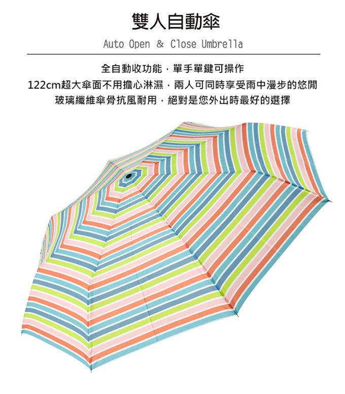Rainstory - 抗UV雙人自動傘-玩色光影-480g