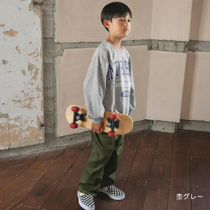 日本 BRANSHES - 街頭印花縮口長袖上衣-袖子LOGO-白