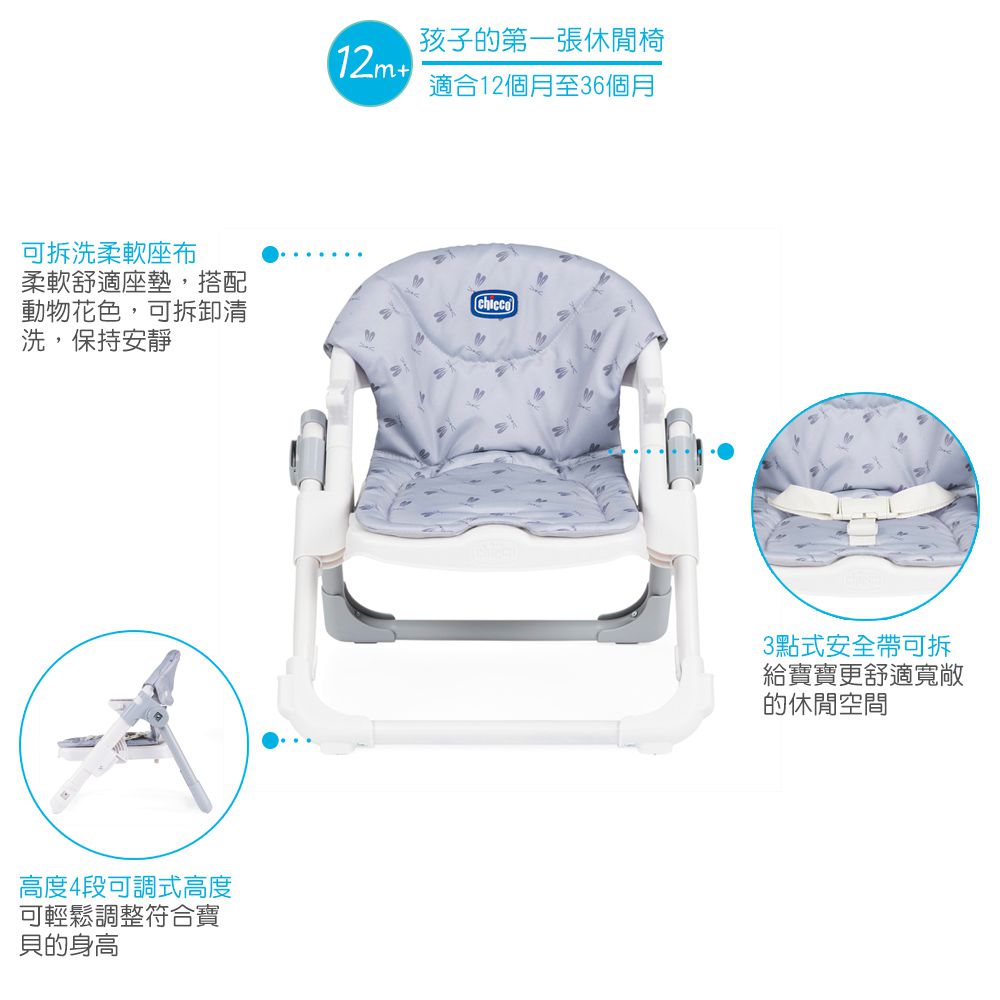 義大利 chicco - Chairy多功能成長攜帶式餐椅-邦妮兔