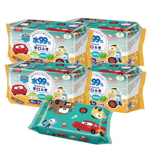 迪士尼口手專用純水99%濕紙巾-CARS-12包入箱購組-60抽X12包入