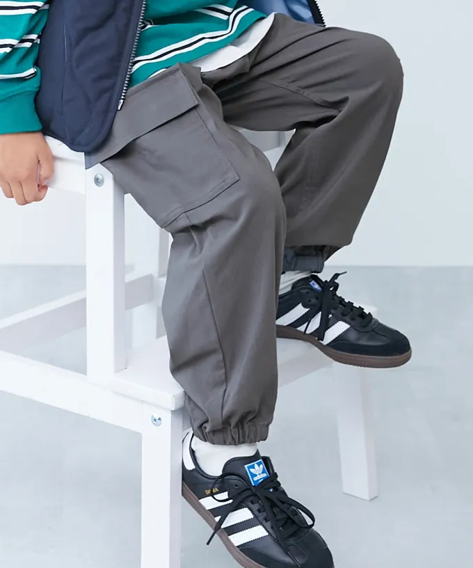 日本 devirock - 彈性斜布紋縮口工裝長褲-黑