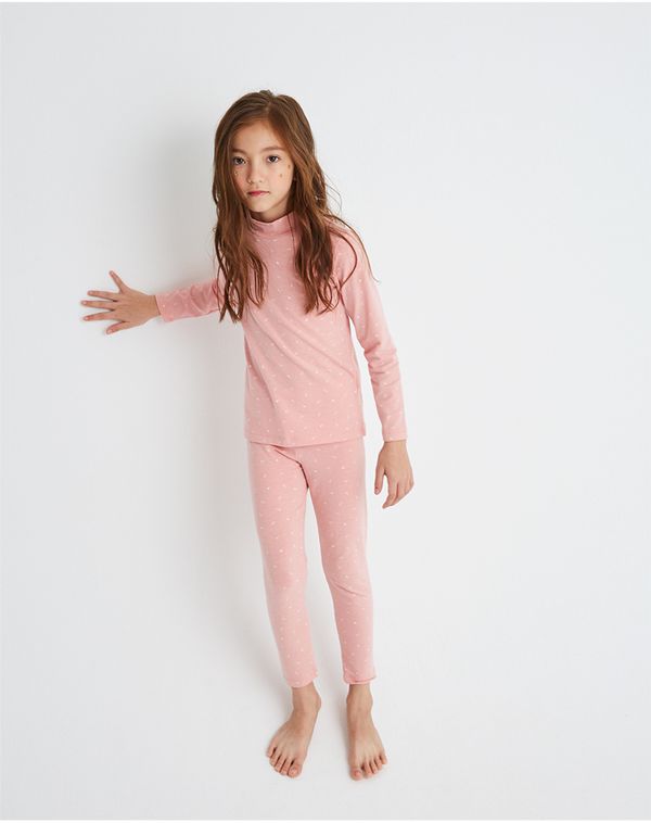 麗嬰房 Little moni - 發熱紗高領上衣-粉紅