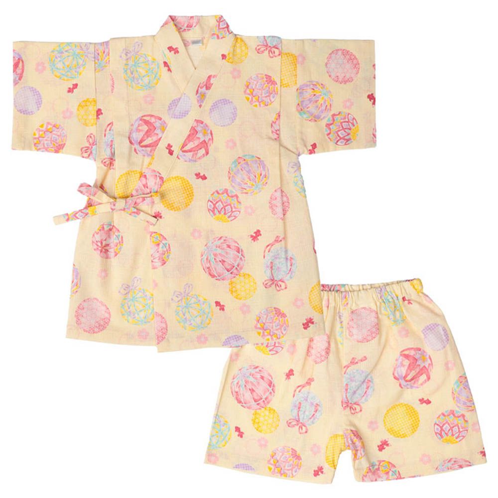 兩件式甚平-手鞠金魚-奶油色