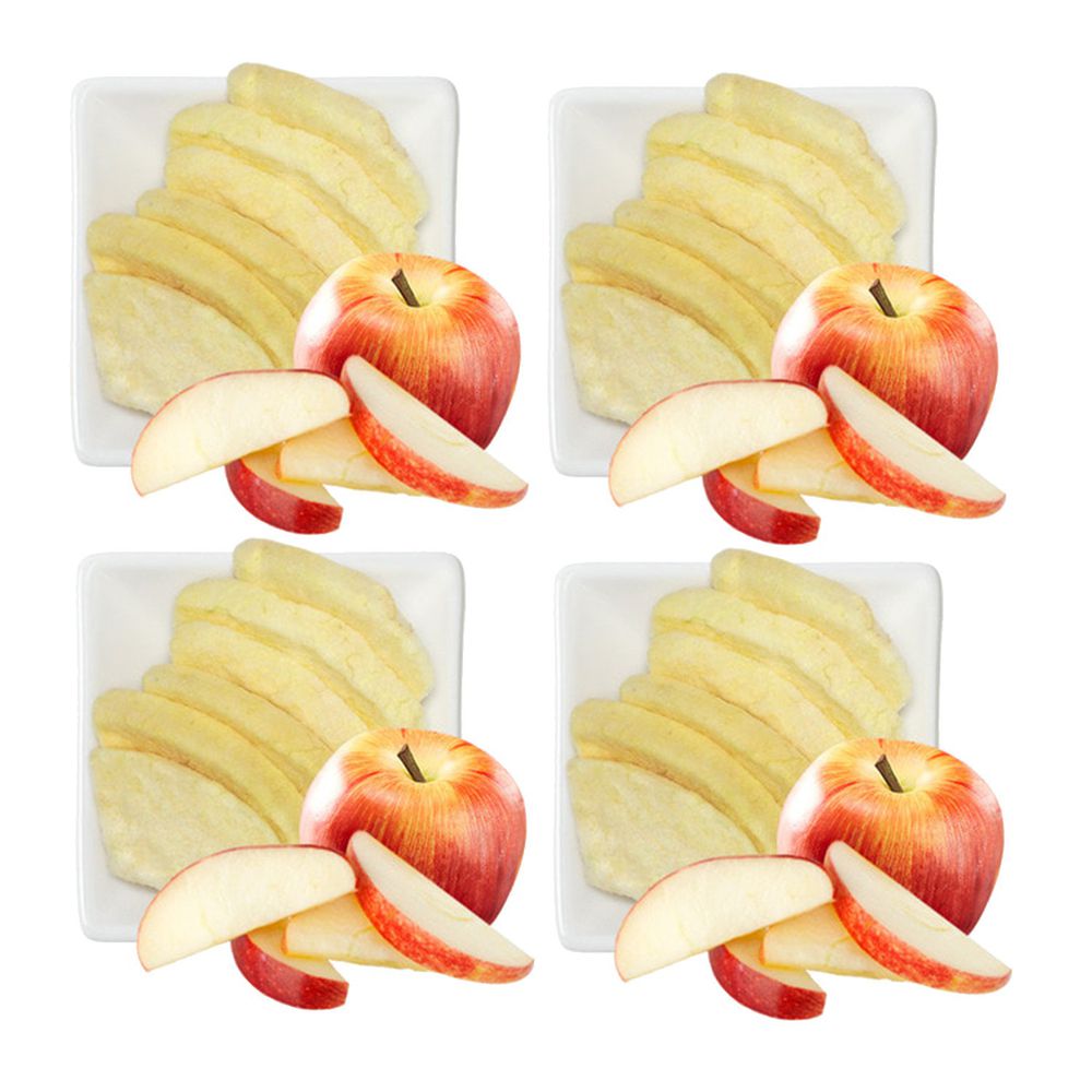 韓國SSALGWAJA米餅村 - 免運組-無添加水果脆片4入組-蘋果*4-15g/包，共4包