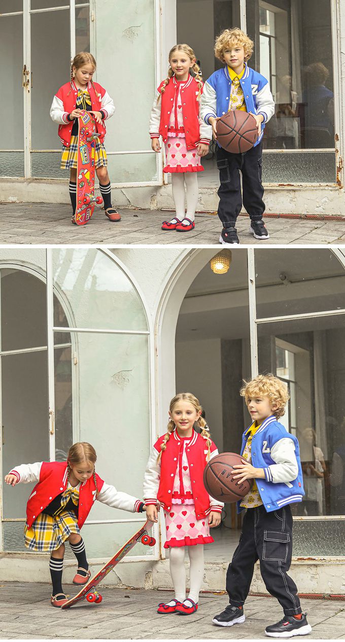 韓國 OZKIZ - 品牌Z標誌絎縫棒球外套-紅