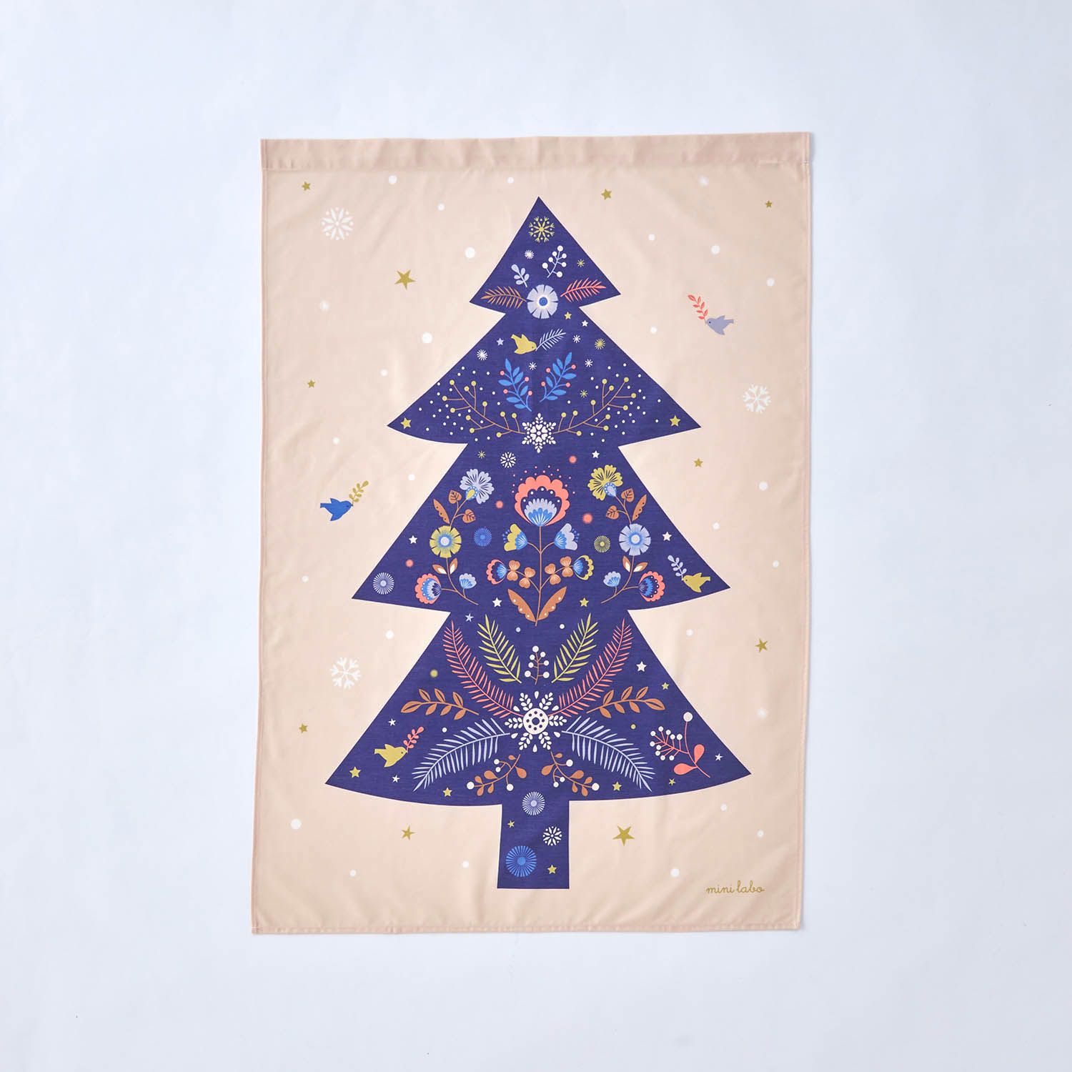 日本千趣會 - mini labo 聖誕佈置掛布-粉杏深藍