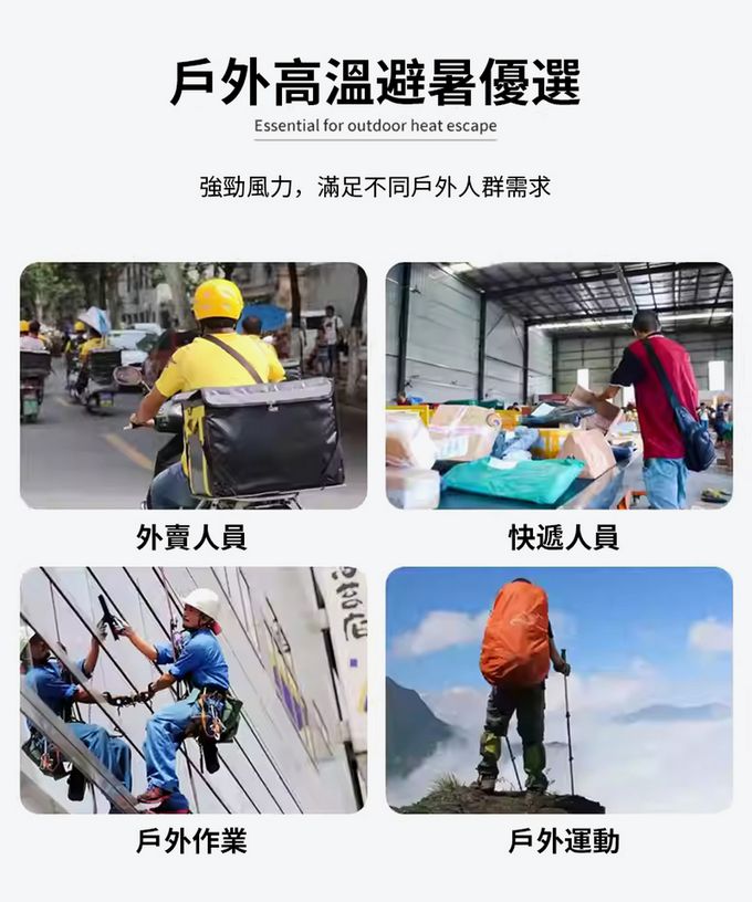 SHANER - 隨身外掛風扇(6000mah款)-橘色