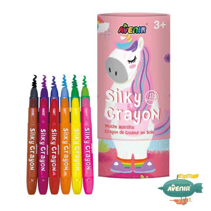 德國 Avenir Kids 艾維尼 - AK-A 畫筆類-絲滑可水洗蠟筆-我的絲滑可水洗蠟筆, 12 色獨角獸