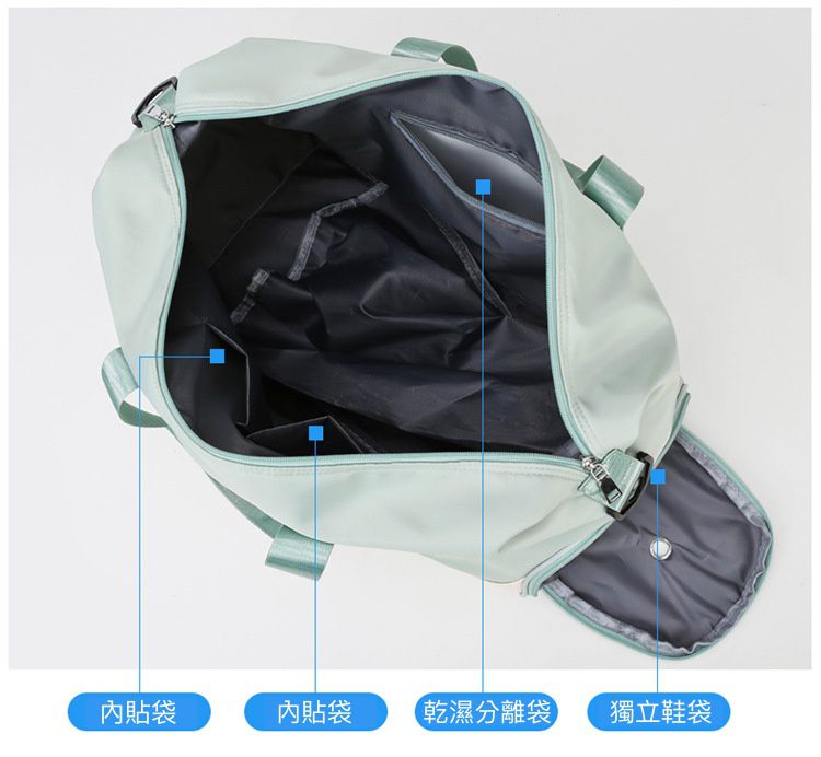 oonir - 乾濕分離旅行運動包-深藍色