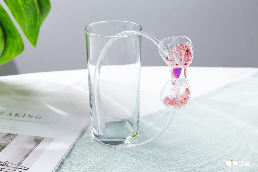 流沙感蝴蝶結透明髮箍-橘色