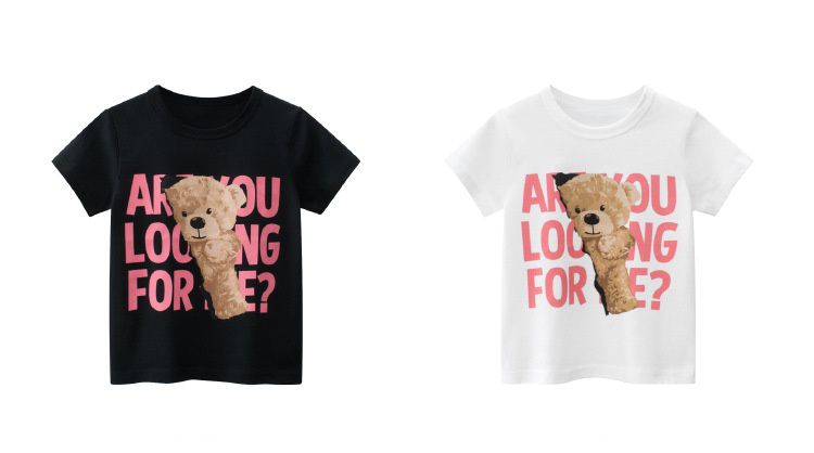 純棉短袖上衣-熊熊破牆-黑色