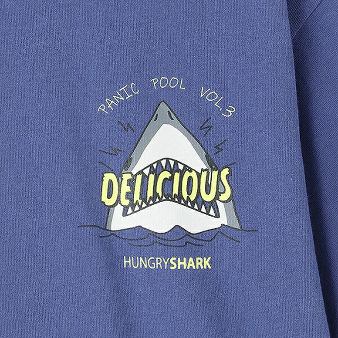 日本 petit main - 100%棉 夏季感印花短袖上衣-一起衝浪-白