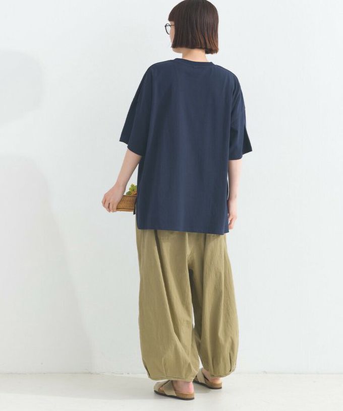 日本 Lupilien - 16支天竺棉俏皮動物刺繡寬大口袋T恤-咖啡