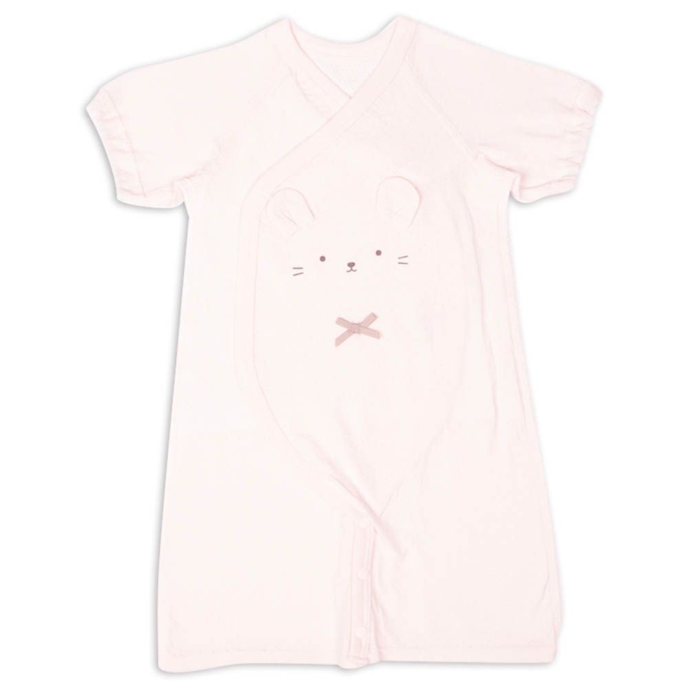 短袖連身衣-附內衣-粉紅色 (50~60cm)