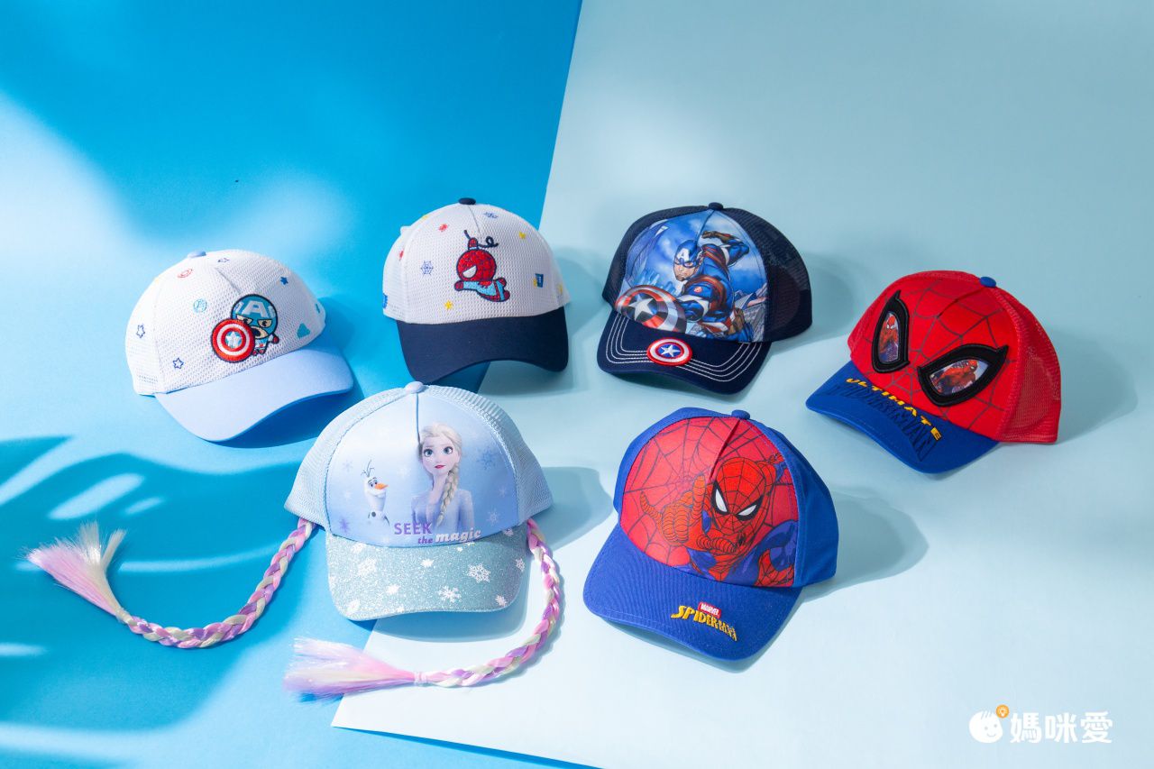 卡通公主兒童棒球帽-艾莎-頭紗款-粉色