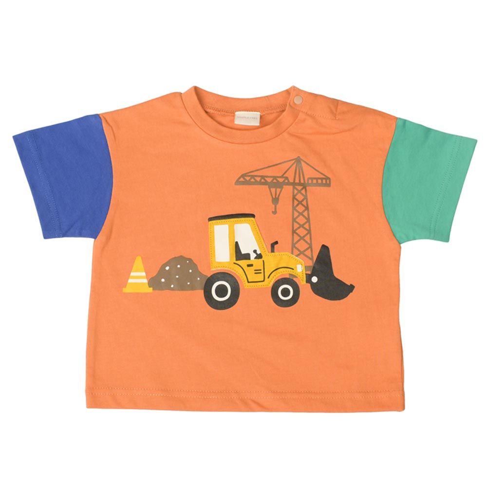 akachan honpo - 短袖T恤-汽車布貼-橘色